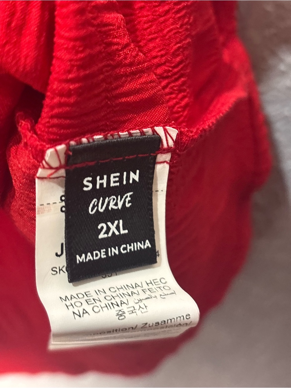 SHEIN Red Off-Shoulder Ruffled Blouse - Picture 2 of 3